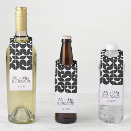 Huwelijksgeschenk Mijnheer & Mevrouw Zwart Wit MCM Flessenhanger