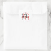 Huwelijksgeschenk Team Bruidegom Vierkante Sticker (Tas)