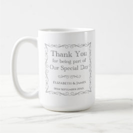 Huwelijksgeschenk voor gasten koffiemok