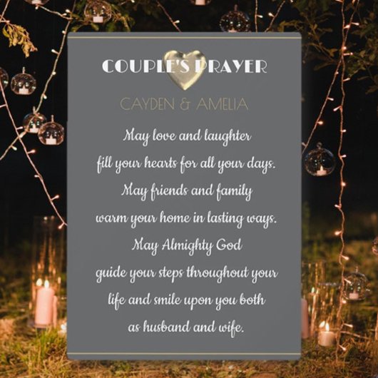 Huwelijksgeschenk voor het gebed van het koppel  fotoplaat