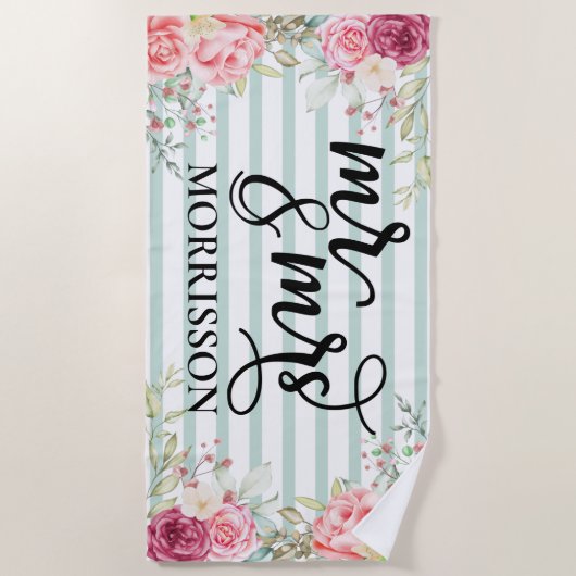 Huwelijksgeschenk voor pasgehuwden  strandlaken (Voorkant)