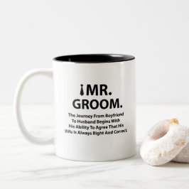 Huwelijksgeschenken voor de bruidegom tweekleurige koffiemok