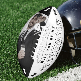 Huwelijksgetuige Voorstel Strikje Foto Zwart & Wit American Football