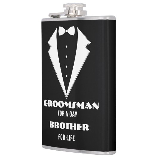 Huwelijksgetuige-voorstelglas, huwelijksgetuige vo heupfles (Links)