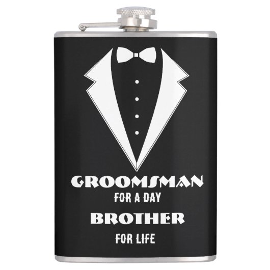 Huwelijksgetuige-voorstelglas, huwelijksgetuige vo heupfles (Voorkant)