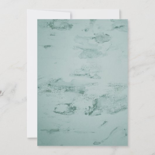 Huwelijksgroen Waterverf Witte Bloemaccenten Kaart (Achterkant)