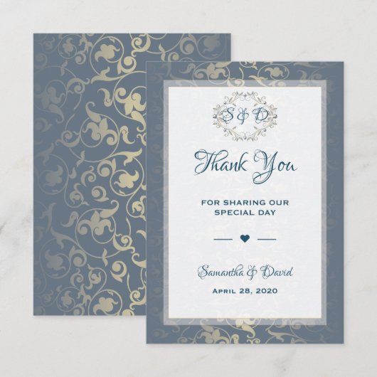 Huwelijksgunst Bedankt Luxury Royal Vintage (Voorkant / Achterkant)