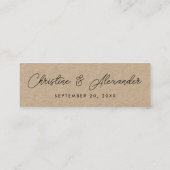 huwelijksgunst bladwijzer simpele elegante moderne mini visitekaartje (Achterkant)