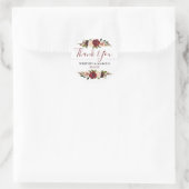 Huwelijksgunst Bourgondië Blush Floral Boho Ronde Sticker (Tas)