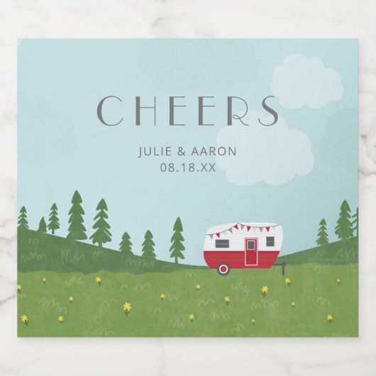 Huwelijksgunst  Camper Thema Bier Etiket (Enkel label)