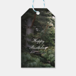 Huwelijksgunst Dennenboom Landelijk Bos Cadeaulabel
