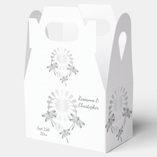 Huwelijksgunst Dozen Zilveren Dragonflies Hart Bedankdoosjes (Geopend)