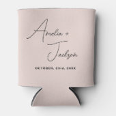Huwelijksgunst Foto Blush Roze Moderne Minimalist Blikjeskoeler (Voorkant)
