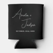 Huwelijksgunst Foto Zwart Wit Modern Minimalist Blikjeskoeler (Voorkant)