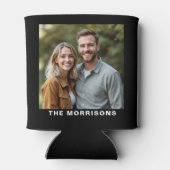 Huwelijksgunst Foto Zwart Wit Modern Minimalist Blikjeskoeler (Achterkant)