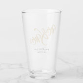 Huwelijksgunst Geschenk Mr en Mrs Goud Glitter Glas (Achterkant)