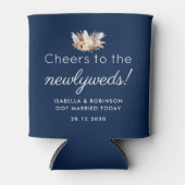 Huwelijksgunst Hoera voor de Passen getrouwd Navy Blikjeskoeler (Voorkant)