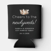 Huwelijksgunst Hoera voor de Passen getrouwd Zwart Blikjeskoeler (Achterkant)