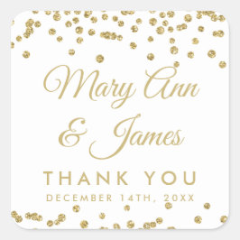 Huwelijksgunst Label Gouden Faux Glitter Confetti 