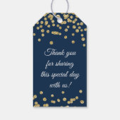 Huwelijksgunst Label Gouden Faux Glitter Confetti  Cadeaulabel (Achterkant)