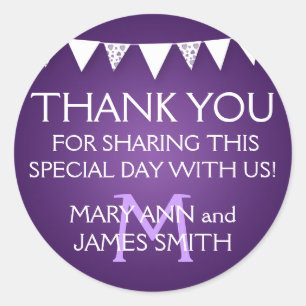 Huwelijksgunst Label Liefde Bunting Monogram Paars