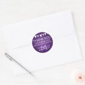 Huwelijksgunst Label Liefde Bunting Monogram Paars (Envelop)