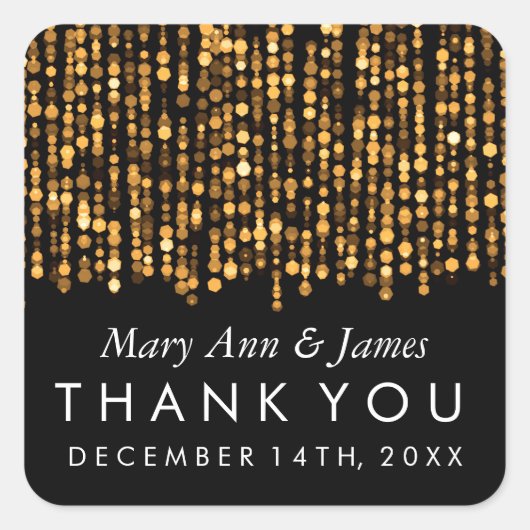 Huwelijksgunst Label Moderne Gouden Lichten (Voorkant)