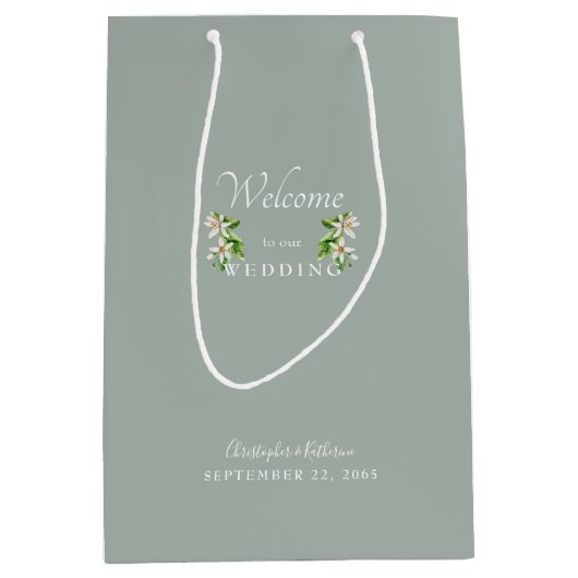 Huwelijksgunst Licht Wijze Namen Bloemen Medium Cadeauzakje (Voorkant)