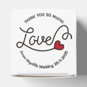 Huwelijksgunst Liefde Rode Hart Typografie Kunst Bedankdoosjes (Bovenkant)