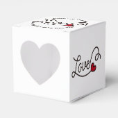 Huwelijksgunst Liefde Rode Hart Typografie Kunst Bedankdoosjes (Voorkant Zijde)
