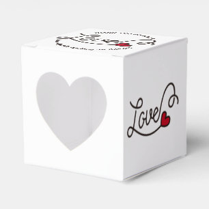 Huwelijksgunst Liefde Rode Hart Typografie Kunst Bedankdoosjes