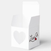 Huwelijksgunst Liefde Rode Hart Typografie Kunst Bedankdoosjes (Geopend)