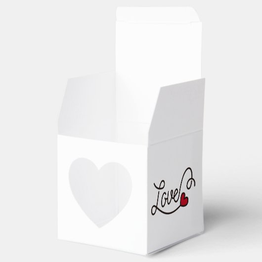 Huwelijksgunst Liefde Rode Hart Typografie Kunst Bedankdoosjes (Geopend)