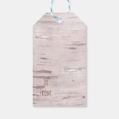 Huwelijksgunst met berkenboom en hart cadeaulabel (Achterkant)
