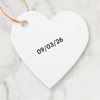 Huwelijksgunst met datum en hart | Minimalistisch Bedankjes Labels
