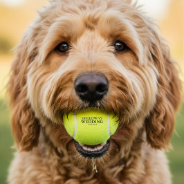 Huwelijksgunst met hondenpootafdruk tennisballen