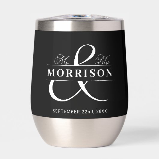 Huwelijksgunst Mr. Mrs. Black White (Voorkant)