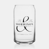 Huwelijksgunst Mr. Mrs. Black White Blikvorm Glas (Voorkant)