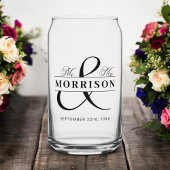 Huwelijksgunst Mr. Mrs. Black White Blikvorm Glas