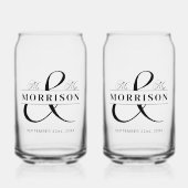 Huwelijksgunst Mr. Mrs. Black White Blikvorm Glas (Voorkant)