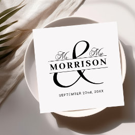 Huwelijksgunst Mr. Mrs. Black White Servet