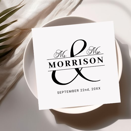 Huwelijksgunst Mr. Mrs. Black White Servet