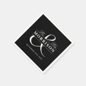 Huwelijksgunst Mr. Mrs. Black White Servet (Hoek)