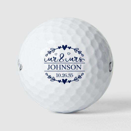 Huwelijksgunst Mr & Mrs Golfballen (Voorkant)