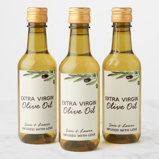 Huwelijksgunst Olijfolie Moderne rustieke fles Wijn Etiket (Flessen)