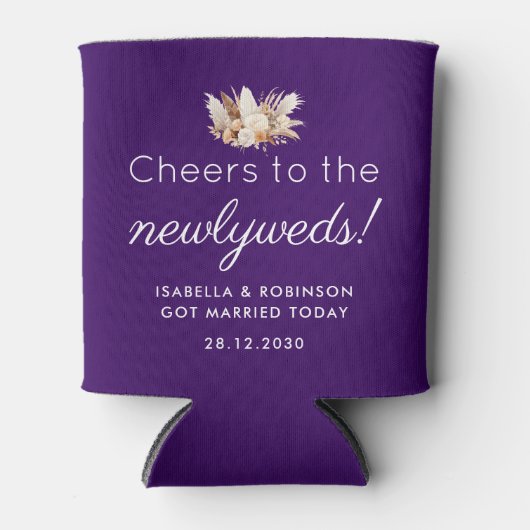Huwelijksgunst Proost op de Paarse Passen getrouwd Blikjeskoeler (Voorkant)