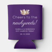 Huwelijksgunst Proost op de Paarse Passen getrouwd Blikjeskoeler (Achterkant)