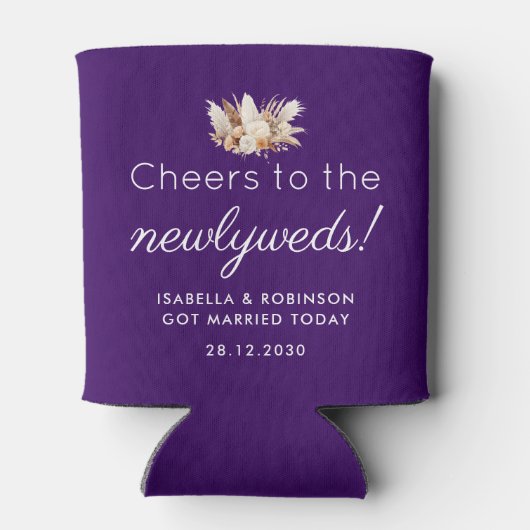 Huwelijksgunst Proost op de Paarse Passen getrouwd Blikjeskoeler (Achterkant)