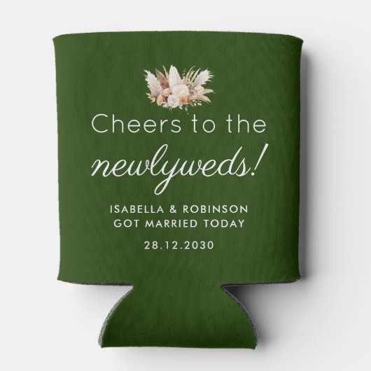 Huwelijksgunst Proost op de Passen getrouwd Donker Blikjeskoeler (Achterkant)