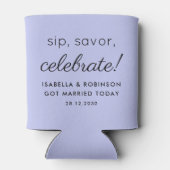 Huwelijksgunst Sip Savor Celebrate Light Blue Funn Blikjeskoeler (Achterkant)